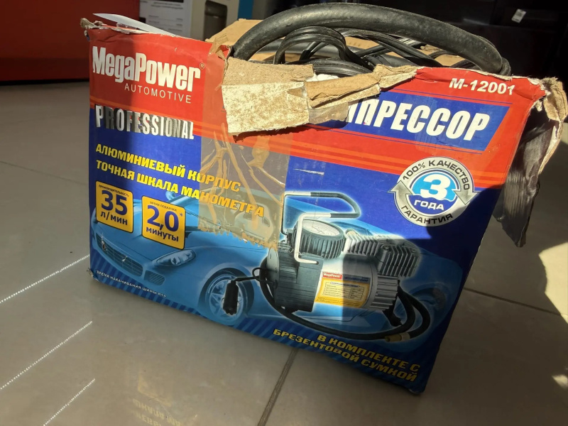 Авто аксессуар Автокомпрессор Mega M-12001